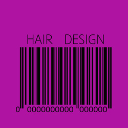 バーコードなHAIRDESIGNロゴ Welcomeボード ショップ名入れ無料 1枚目の画像