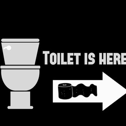 toiletサイン トイレはこっち 黒 ショップ名入れ無料 1枚目の画像