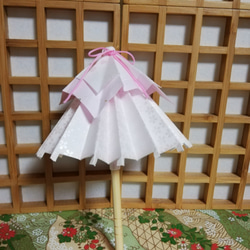 ミニチュア和傘　桜模様柄　ドール小物にも 3枚目の画像