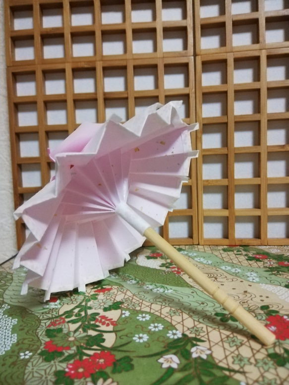 ミニチュア和傘　桜模様柄　ドール小物にも 5枚目の画像