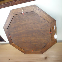 クスノキの八角鏡（ブラウン・55㎝） 2枚目の画像