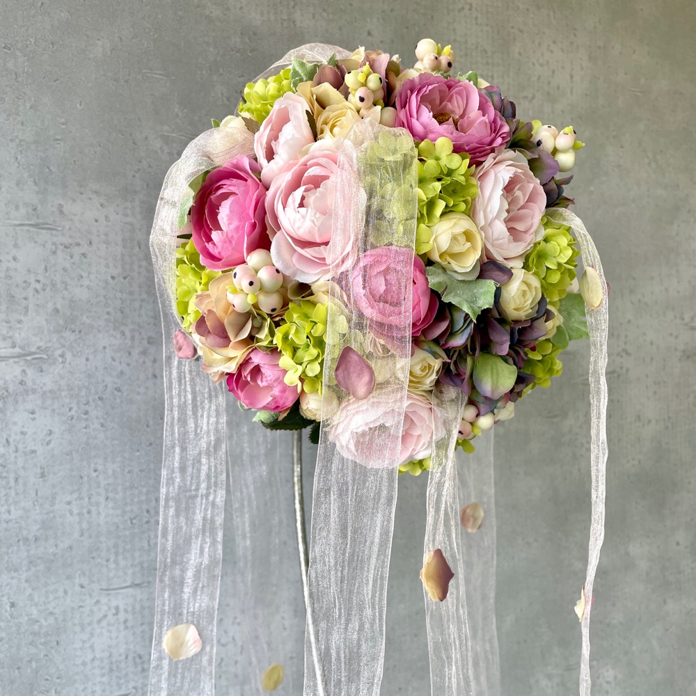 ❁Wedding bouquet❁ピンクグラデの花びらゆらゆらブーケ【31124】