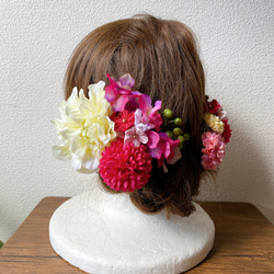 つまみ細工と造花の髪飾りセット【４】 2枚目の画像