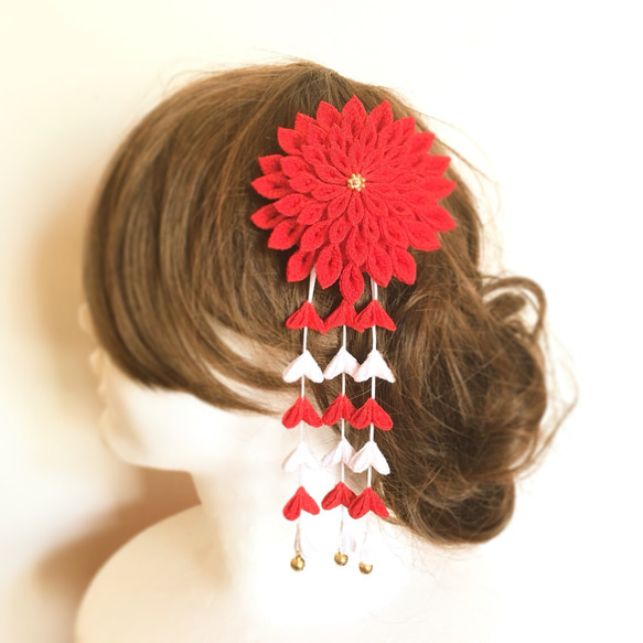 つまみ細工かんざし〜大菊の髪飾り〜 1枚目の画像