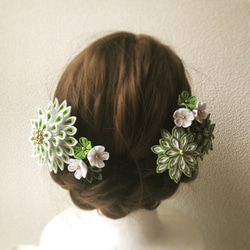 Megumi様専用  新緑の菊飾り 3枚目の画像