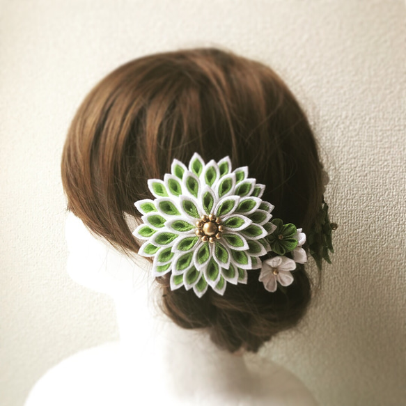 Megumi様専用  新緑の菊飾り 4枚目の画像