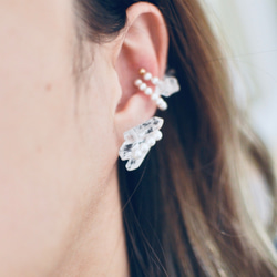 珍珠水晶耳環 第6張的照片