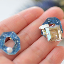 復古珠寶和耳環的星塵（藍色） 第2張的照片