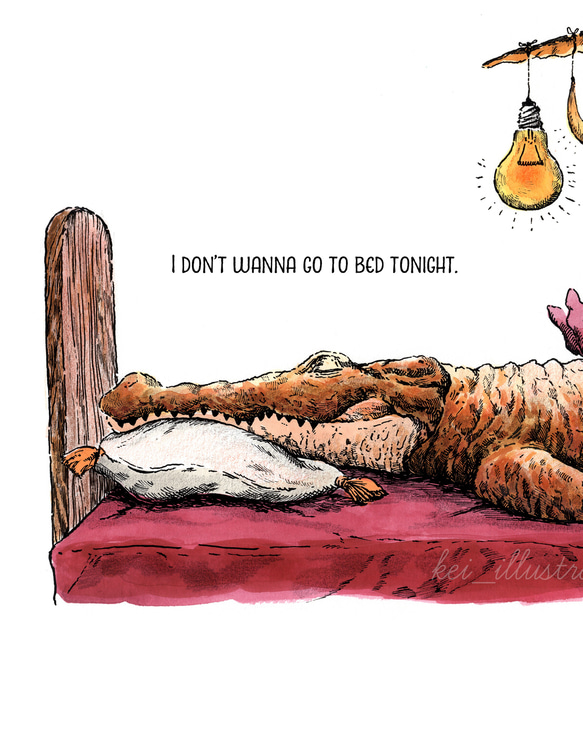 你最喜歡的插畫卡（帆布加工）3件套【106.今晚不想睡覺】 第2張的照片