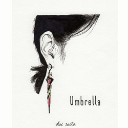 お好みのイラストカード（キャンバス加工）3枚セット【34.Umbrella】 2枚目の画像