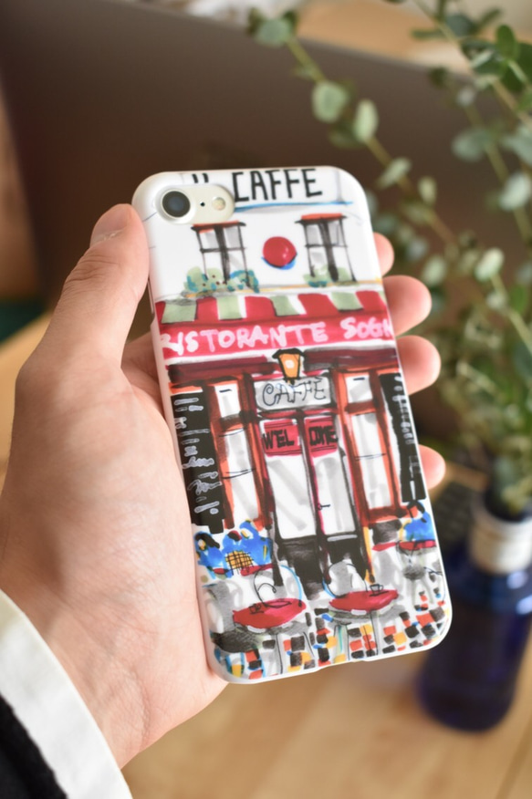 オシャレなイラストiPhoneケース『カラフルなカフェ』 2枚目の画像