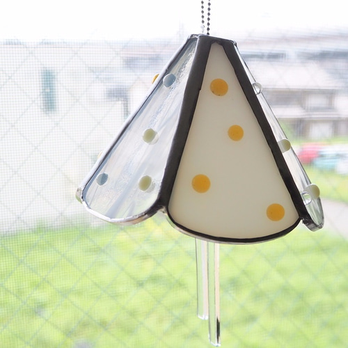 ステンドグラスの風鈴（白） 風鈴 Unit Glass Studio 通販