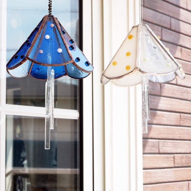 ステンドグラスの風鈴（ブルー）