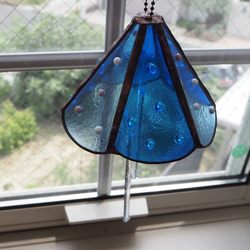 ステンドグラスの風鈴（ブルー） 3枚目の画像