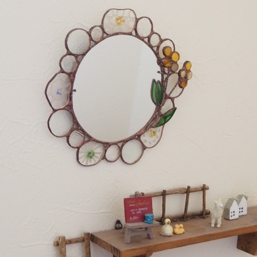 爽やかな春色ーステンドグラスの鏡 その他インテリア雑貨 Unit Glass