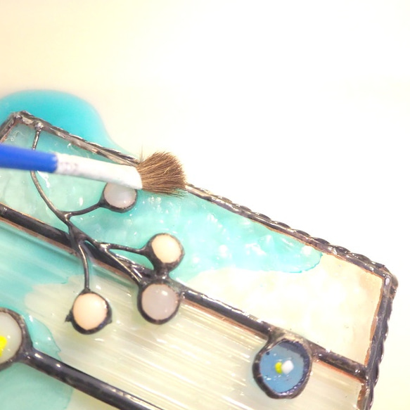 お家でステンドグラスキットー　お花と鳥のパネル お家でステンドグラスキットー　お花と鳥のパネル お家でステンドグラスキットー　お花と鳥のパネル 在庫限りの商品写真