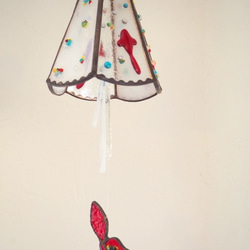 ステンドグラスの金魚の風鈴ランプ 5枚目の画像