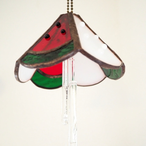 ステンドグラスのスイカの風鈴 風鈴 Unit Glass Studio 通販 12087750
