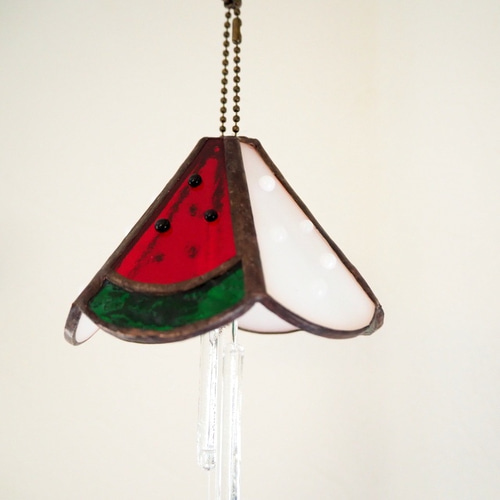 ステンドグラスのスイカの風鈴 風鈴 Unit Glass Studio 通販