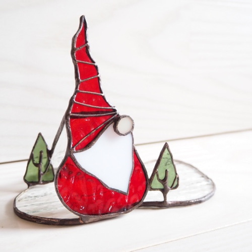 ステンドグラス サンタのお家 （受注作品）