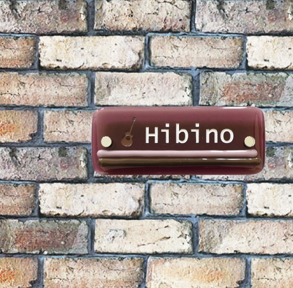 送料無料☆オーダーメイド表札　Rectangleシリーズ/透明系のあか