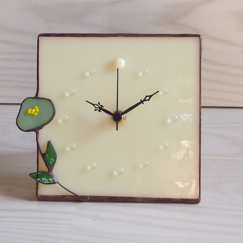 ステンドグラスのお花の置き時計 掛け時計・置き時計 Unit Glass