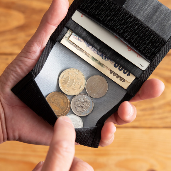 X-Pac最小錢包錢包防水輕質尼龍黑色希瑟 第4張的照片