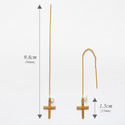 〔14KGF〕クロスピアス 3枚目の画像