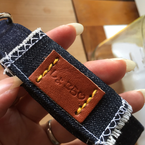 鑑札入れ~denim』 名入れ無料 デニム 鑑札入れ 迷子札入れ 首輪に 