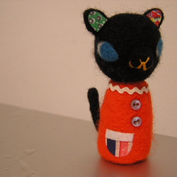 黒猫ちゃん　オレンジ 2枚目の画像