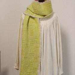 瑞典土布圍巾花邊黃色 第1張的照片