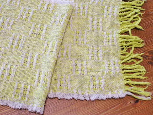瑞典土布圍巾花邊黃色 第4張的照片