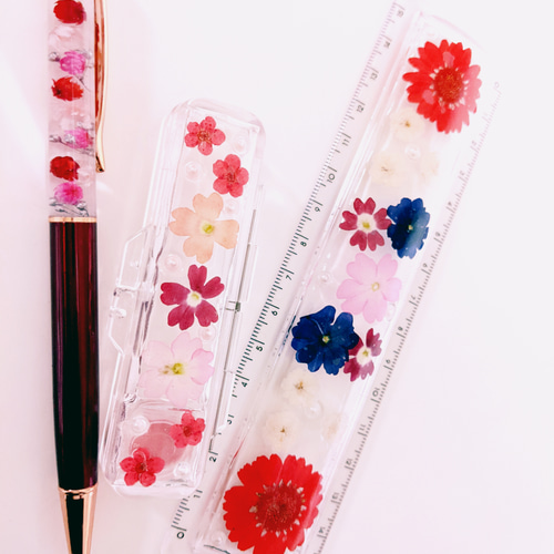 ハーバリウムボールペン&ハーバリウム印鑑ケース&ハーバリウム定規  