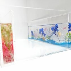 水槽とお花畑のハーバリウムティッシュケース 8枚目の画像