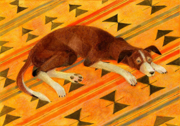 寝そべる犬（原画） 1枚目の画像