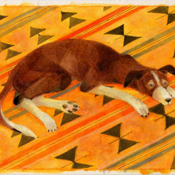 寝そべる犬（原画） 2枚目の画像