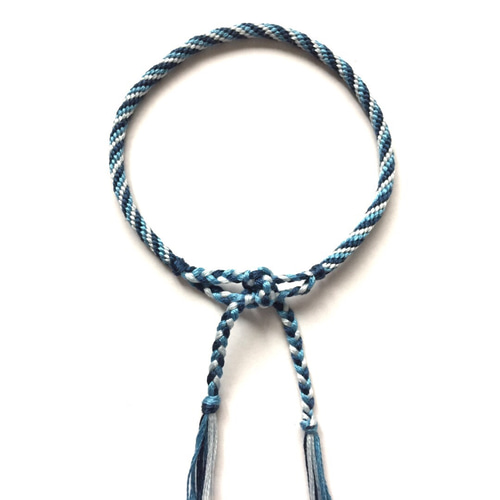 オーダーメイド☆ニュアンスブルーのミサンガ(男性用標準サイズ