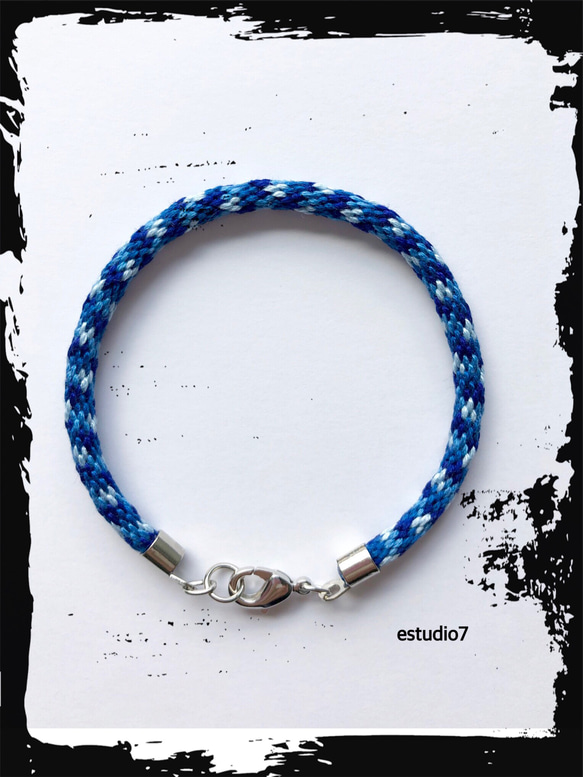 オーダーメイド☆組紐ブレスレット(ブルー系迷彩柄風) ブレスレット