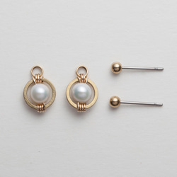 秘密耳環 Secret Earrings / 14kgf / pearl 第2張的照片