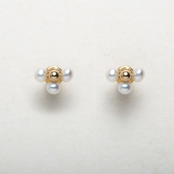 含苞待放耳環 Bud to Bloom Earrings / 14kgf / pearl 第1張的照片