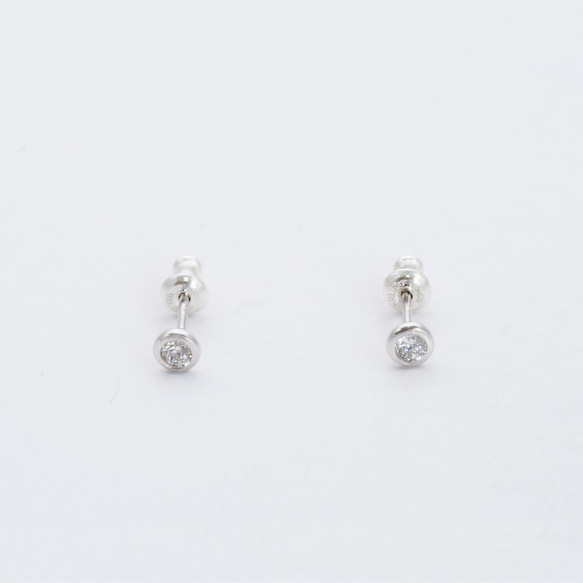 鋯石耳針 CZ Earrings / 14kgf / sliver 第2張的照片