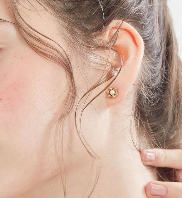 夢想起飛珍珠耳環 Dandelion Earrings / 14kgf / pearl 第1張的照片