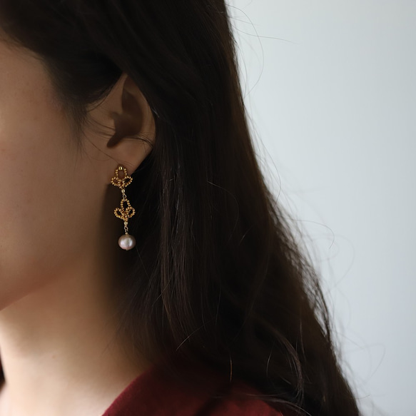 美好年代珍珠耳環 Belle Époque Earring / 14kgf 第2張的照片