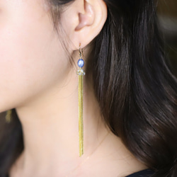 美好年代藍晶石耳勾 Belle Époque Earring / 14kgf 第2張的照片