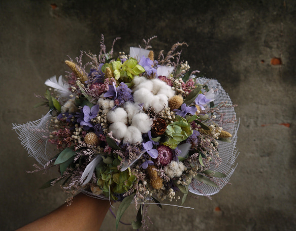 夢幻紫.薰衣草紫色系乾燥花束.新娘婚禮.情人節首選. 第5張的照片