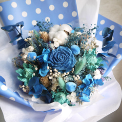 沁夏海洋.悠遊藍色系.乾燥花束.情人節禮物.求婚花束 第2張的照片