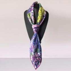 シルクスカーフ【水の器-紫陽花浮かべて】レッドsilkscarf 5枚目の画像