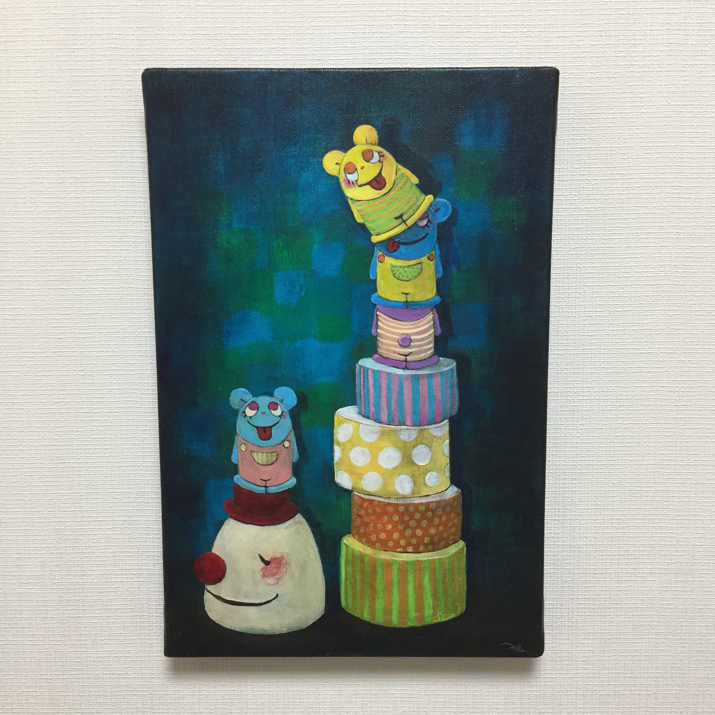 絵画。原画手描【シャム猫たちはデート記念日のためにさくらんぼ