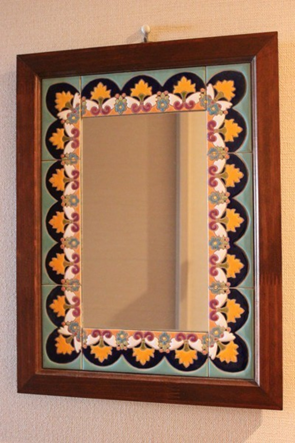 T様専用ご注文品　スペインタイルの鏡（1） 3枚目の画像
