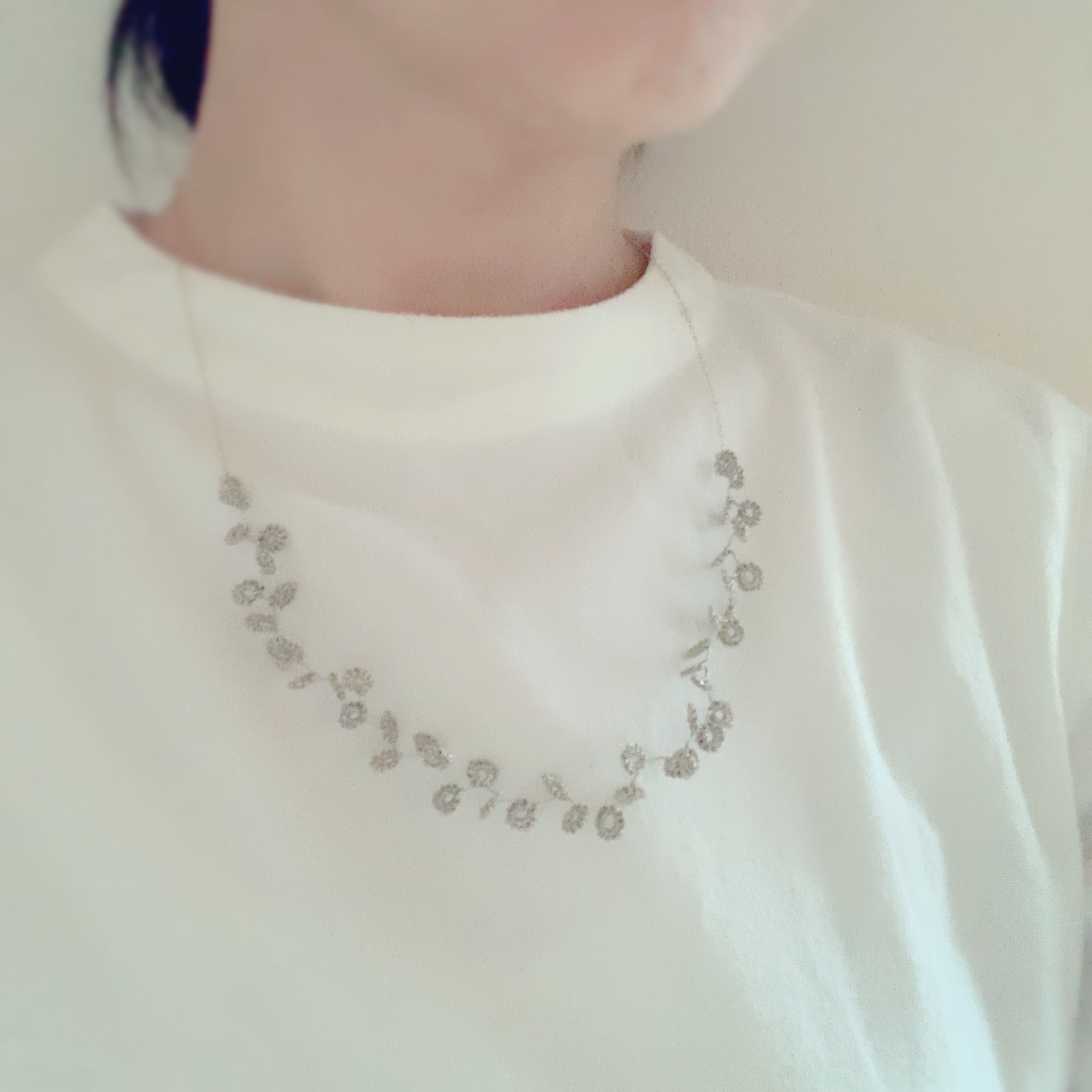 タティングレースミドルネックレス(ゴールド) 5,127円